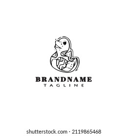 cute animal duck logo template icon modern vector illustration