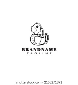 cute animal duck logo template icon modern vector illustration