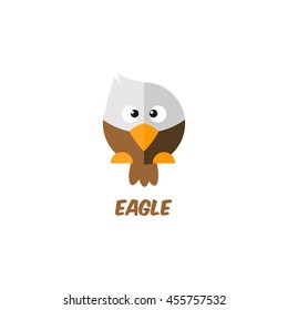 Cute Animal (Eagle) Vector Illustration. flat style design