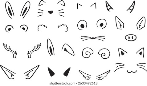 Cute Animal Ears Illustration Vector