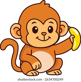 Cute Animal Element Monkey Illustration