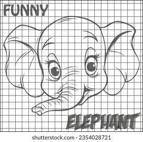 cute animal elephant head character