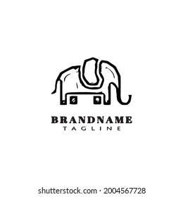 cute animal elephant logo template icon modern vector