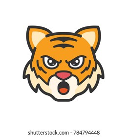 Cute animal emoticon, angry expression