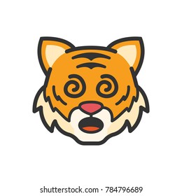 Cute animal emoticon, confused expression
