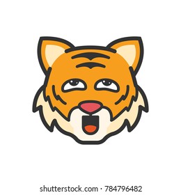Cute animal emoticon, pervert expression
