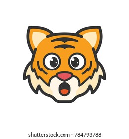 Cute animal emoticon, shocked amazed surprised expression