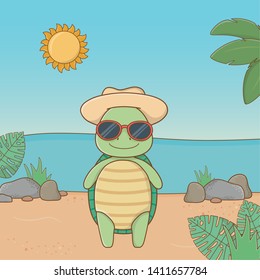 cute animal enjoying summer vacations