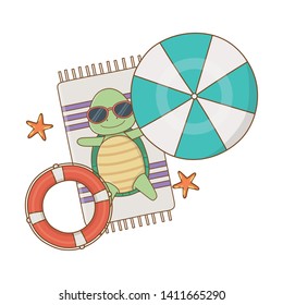 cute animal enjoying summer vacations