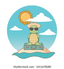 cute animal enjoying summer vacations