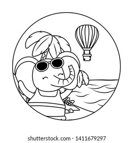 cute animal enjoying summer vacations