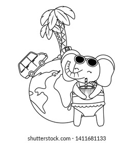 cute animal enjoying summer vacations