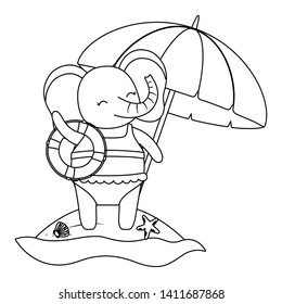 cute animal enjoying summer vacations