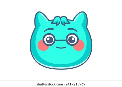 Cute Animal Expression Sticker Design