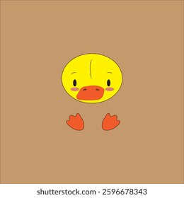 cute animal face cartoon character design. Hand drawn duck. Drawing. Art. Kids graphic. Isolated. Sticker. Collection. Vector. Illustration.