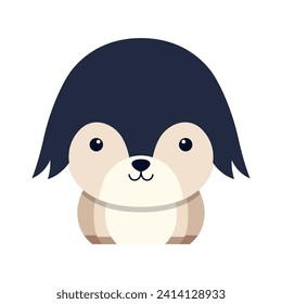Cute animal face sticker. Cute animal face cartoon vector illustration