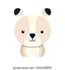 Cute animal face sticker. Cute animal face cartoon vector illustration