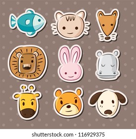 cute animal face stickers