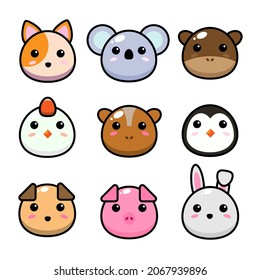 cute animal faces - cute animal images vector