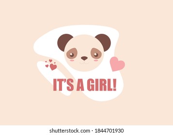 cute animal faces with inscriptions, colored vector illustration on a white background