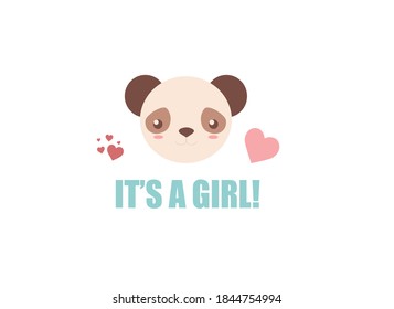 cute animal faces with inscriptions, colored vector illustration on a white background