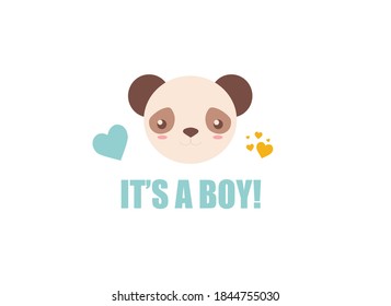cute animal faces with inscriptions, colored vector illustration on a white background