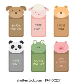 Cute Animal Faces with text frame and good words