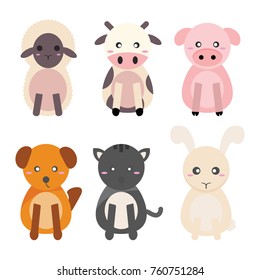cute animal farm vector