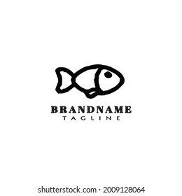 cute animal fish logo template icon modern vector illustration