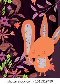 cute animal foliage hello autumn