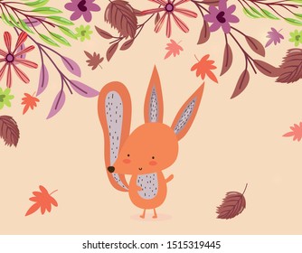 cute animal foliage hello autumn