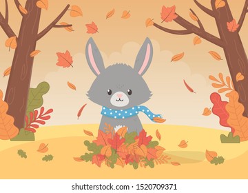 cute animal foliage hello autumn