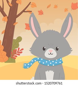 cute animal foliage hello autumn