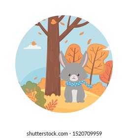 cute animal foliage hello autumn