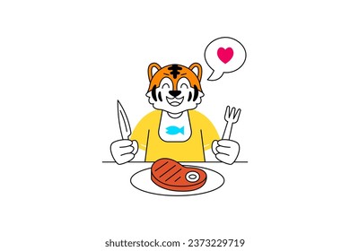 Cute Animal Foodies Illustration Design for your presentation, business, and many more
