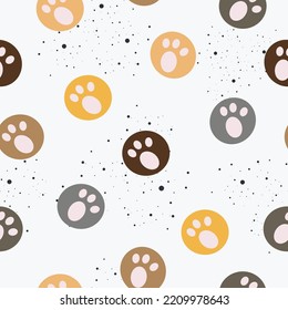 cute animal footprint seamless pattern design