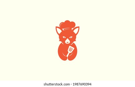 Cute Animal Fox With Chef Logo Symbol Icon Vector Graphic Design Illustration