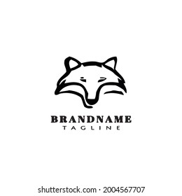 cute animal fox logo template icon vector illustration