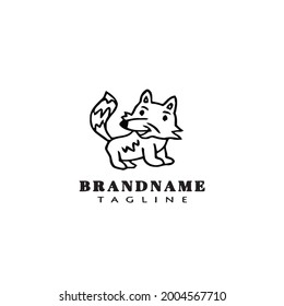 cute animal fox logo template icon modern vector