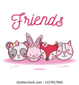 Cute animal friends cartoon