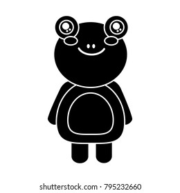 cute animal frog standing cartoon wildlife