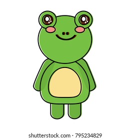 cute animal frog standing cartoon wildlife
