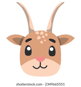 cute animal gazelle icon, flat illustration for your design flat style