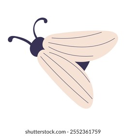 Cute Animal Gentle Moth Flat Illustration