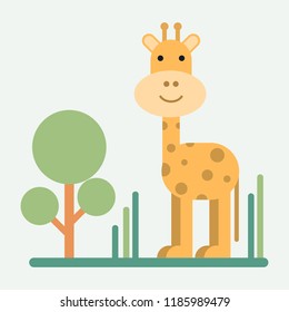 Cute animal giraffe. Vector illustration design.