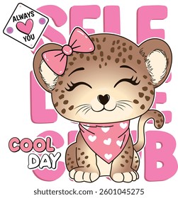 cute animal girl love leopard shirt
