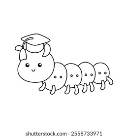 cute animal graduation outline printable coloring activity