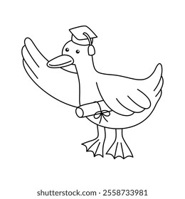 cute animal graduation outline printable coloring activity