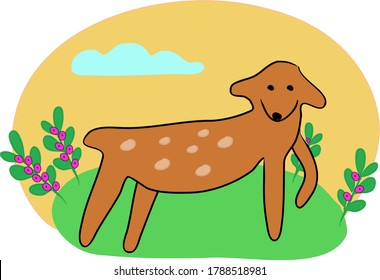 Cute animal, hand drawing sketch. Childish print for apparel, cards, posters, kids clothes in cartoon style. Vector illustration color