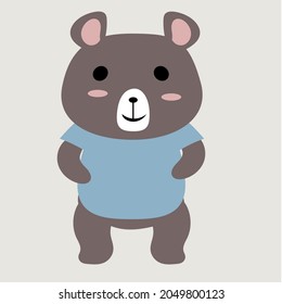 Cute animal. Hand drawn characters. Vector illustration